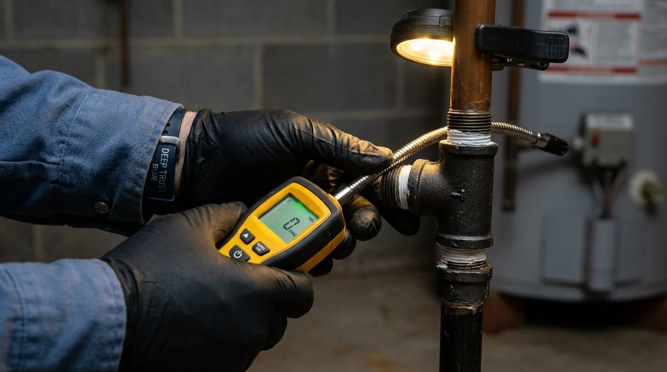 Gas leak detection with electronic sniffer by Johns Plumbing LLC in Tekamah